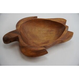 Kamani Wood Sea Turtle Bowl Wooden Trinket Dish‎ Boho Rustic Beach